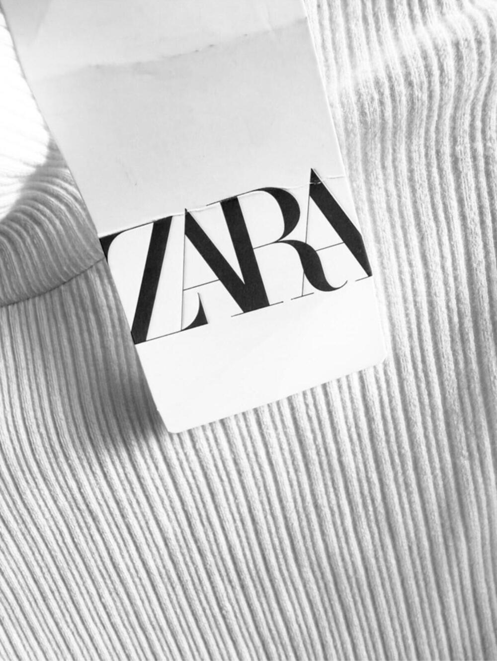Zara Off-White Ribbed Mock Neck Top with Ruffle Sleeves - Picture 3 of 4